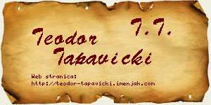 Teodor Tapavički vizit kartica